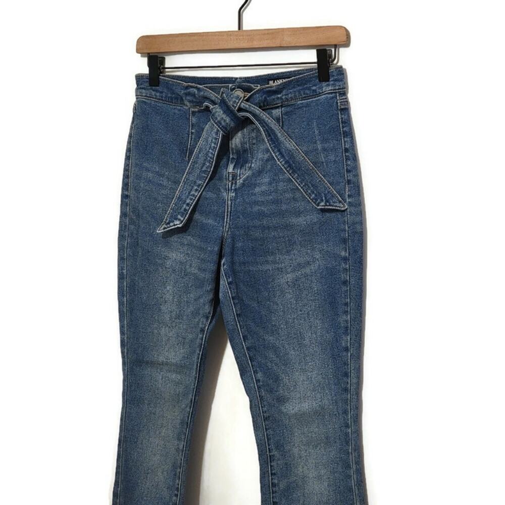 BLANKNYC The Great Jones High Rise Tie Waist Skinny Blue Denim Jean Size 26 - Picture 4 of 12
